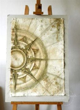 Compass Rose Nautical Art by Daga